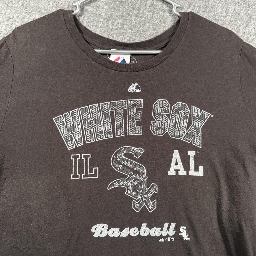 Chicago White Sox Shirt Mens 2XL Black MLB Baseball Majestic Graphic Tee